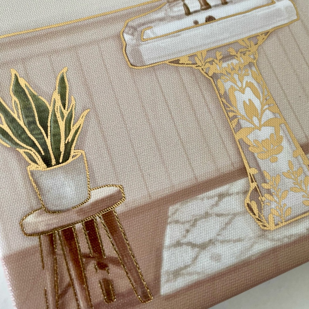 Metallic Gold Sink Canvas Wall Decore - Picture 6 of 6